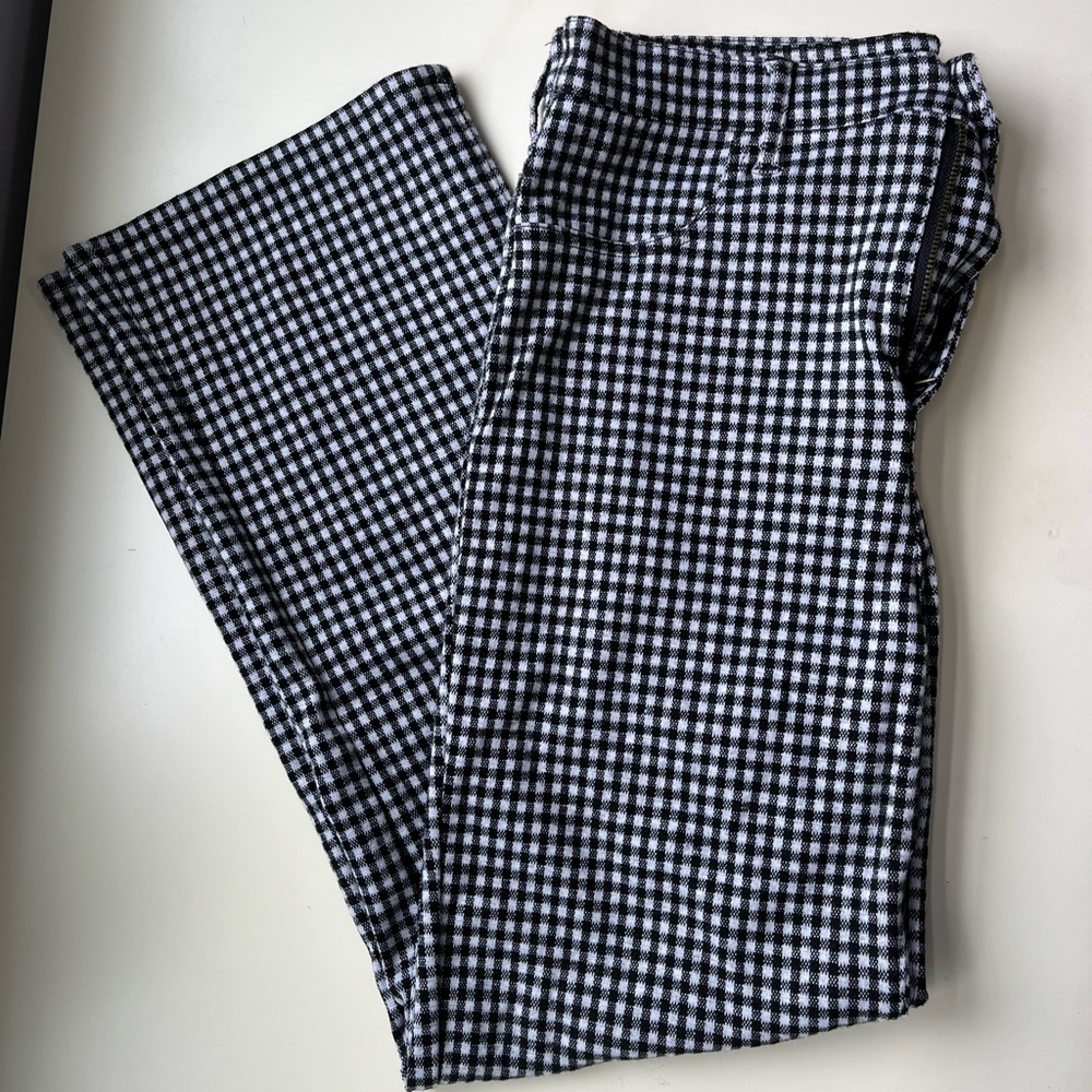 American Eagle Black Plaid Dress Pants, Size 8 Regular